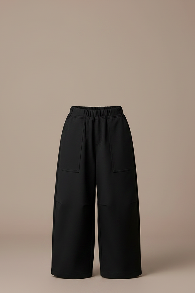 Pantalon Japonais Noir Ample Enfant Décontracté Fille - Gabardine - vue 3