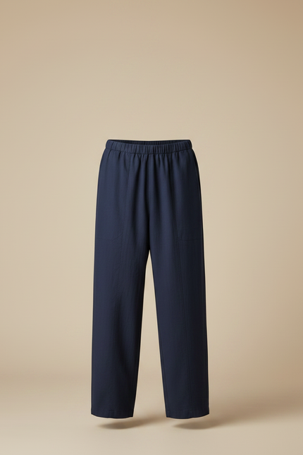 Pantalon Japonais Bleu Marine Ample Coton Homme Confortable - vue 3