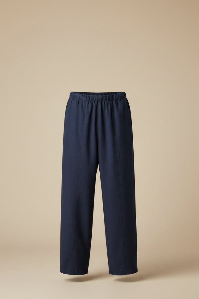 Pantalon Japonais Bleu Marine Ample Coton Homme Confortable - vue 3