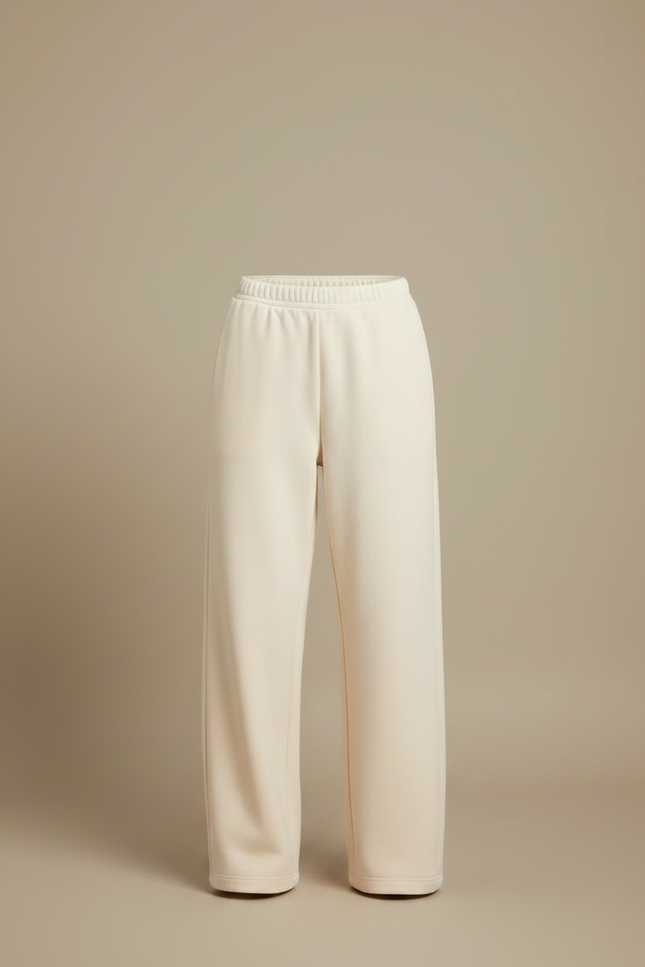 Pantalon Japonais Crème Ample Molleton Doux Confortable - Beige - vue 3