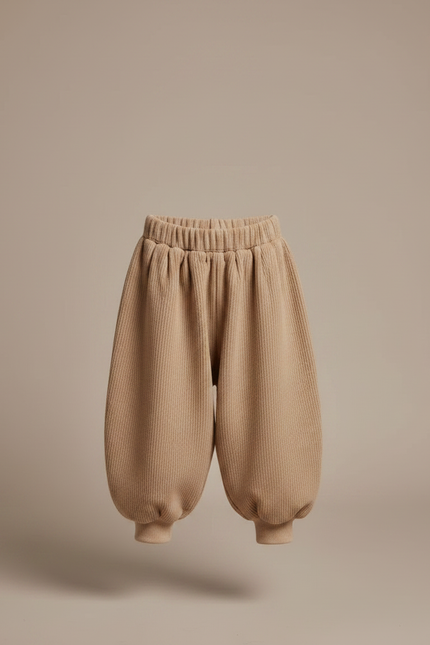 Pantalon Japonais Beige Côtelé Bouffant Confortable Enfant - Maille - vue 3