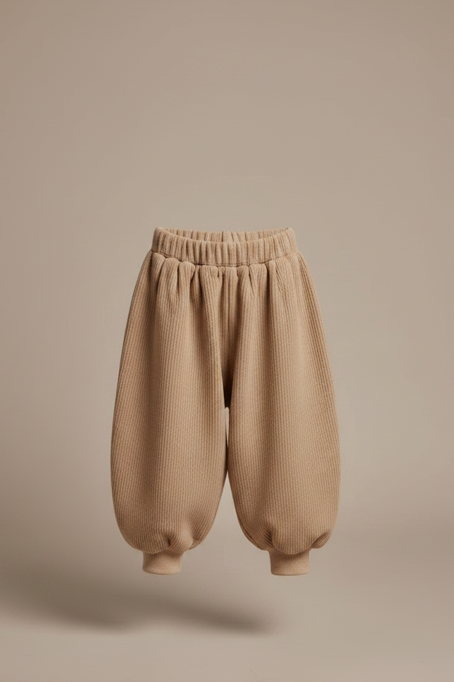 Pantalon Japonais Beige Côtelé Bouffant Confortable Enfant - Maille - vue 3