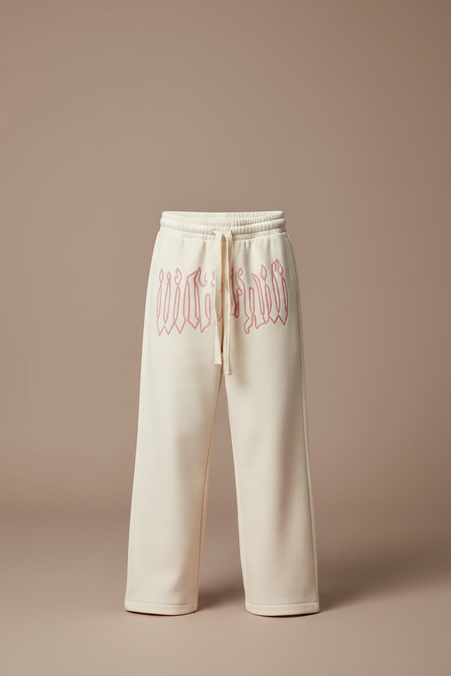Pantalon Japonais Crème Ample Molleton Imprimé Garçon - Beige - vue 3
