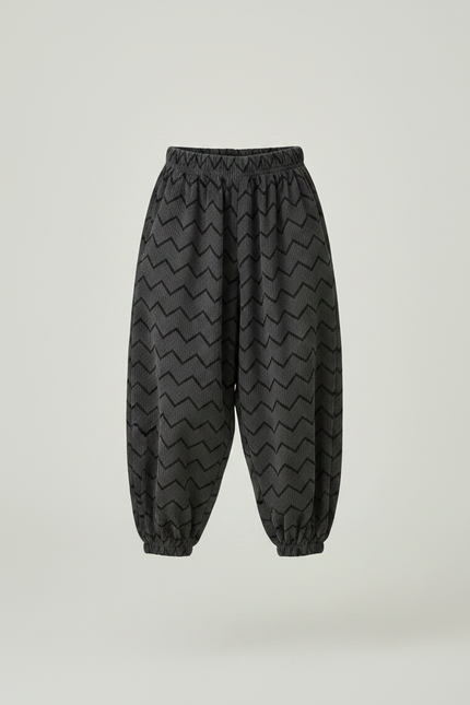 Pantalon Japonais Harem Velours Côtelé Chevron Ample Enfant - Gris - vue 3