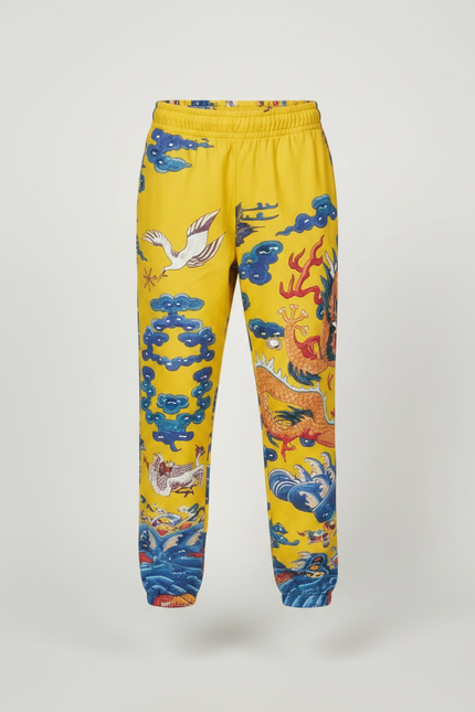 Pantalon Japonais Jaune Dragon Ample Garçon Coton - Molleton - vue 3