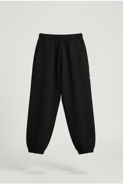 Pantalon Japonais Noir Ample Côtelé Décontracté Enfant - Molleton - vue 3