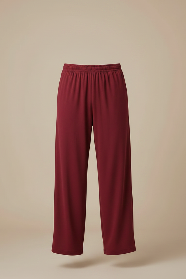 Pantalon Japonais Rouge Ample Décontracté Homme - Bordeaux Polyester - vue 3