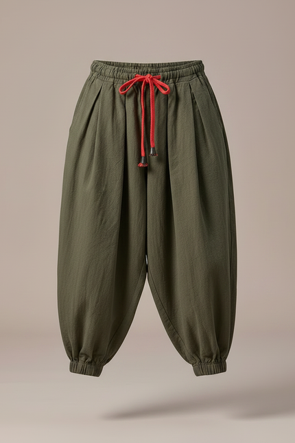 Pantalon Japonais Kaki Ample Coton Enfant - vue 3