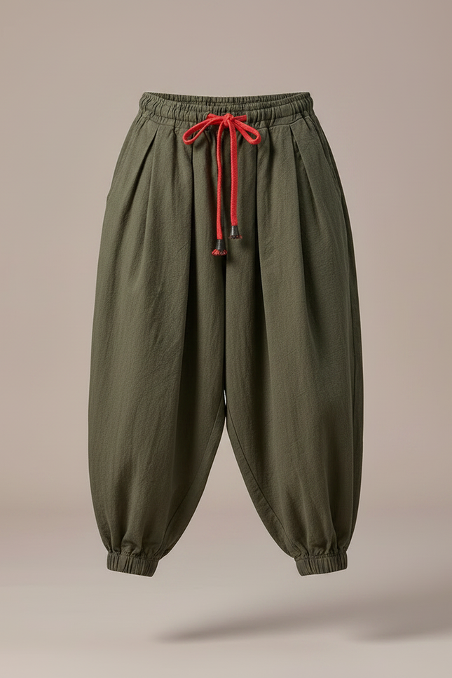 Pantalon Japonais Kaki Ample Coton Enfant - vue 3