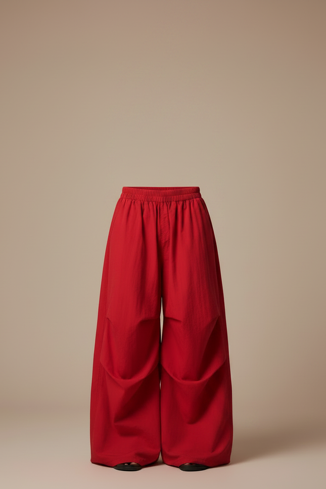 Pantalon Japonais Ample Rouge Cargo Streetwear Homme - Toile - vue 3