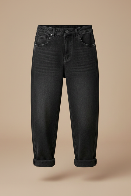Pantalon Japonais Noir Ample Denim Décontracté Enfant - Jean - vue 3