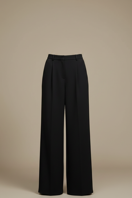 Pantalon Japonais Noir Ample Fluide Élégant Femme - Polyester - vue 3