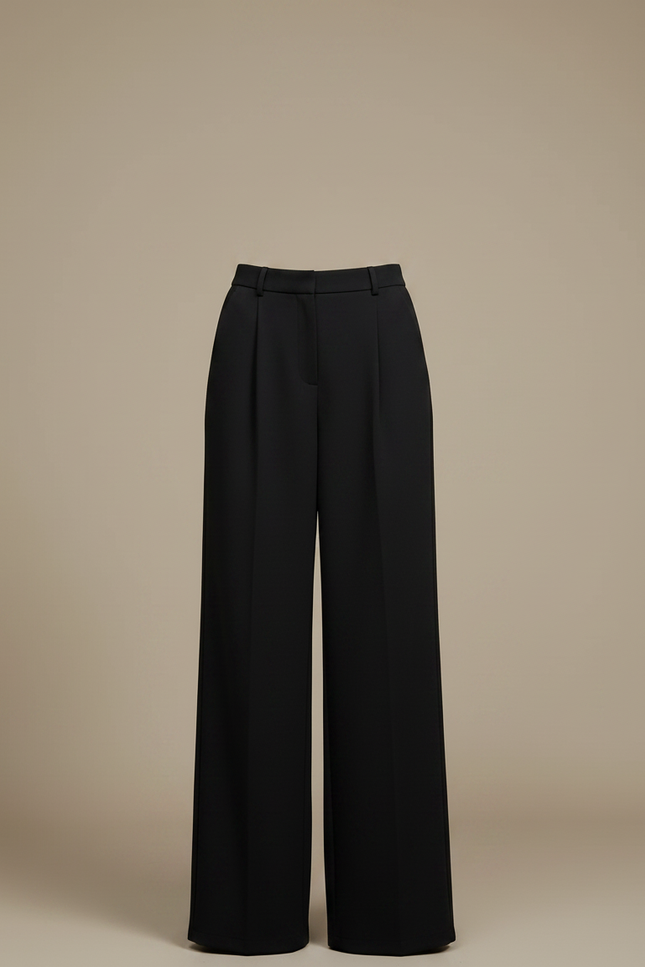 Pantalon Japonais Noir Ample Fluide Élégant Femme - Polyester - vue 3
