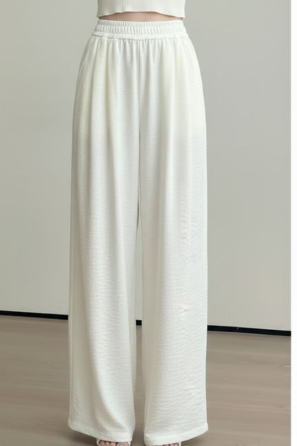 Pantalon Japonais Blanc Fluide Ample Décontracté Chic - Viscose - vue 3