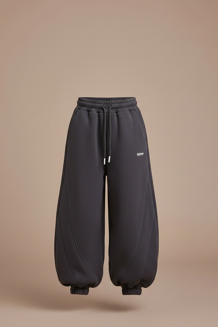 Pantalon Japonais Gris Ample Molleton Confortable Fille - vue 3