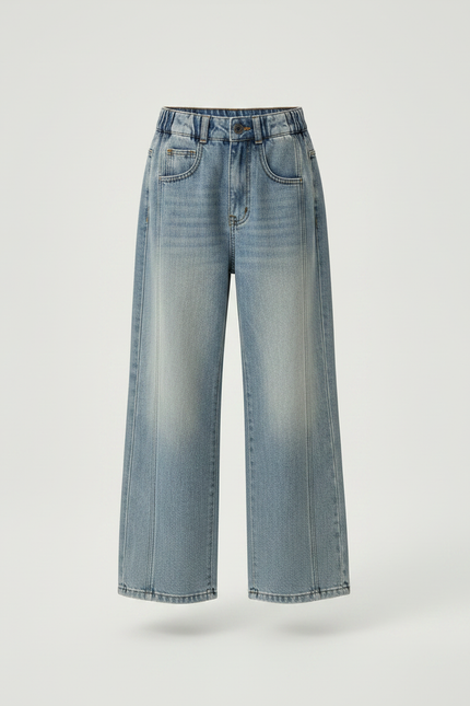 Pantalon Japonais Large Denim Bleu Ample Enfant - Jean - vue 3