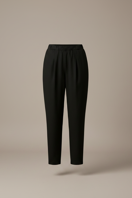 Pantalon Japonais Noir Fluide Plissé Femme Élégant - Viscose - vue 3