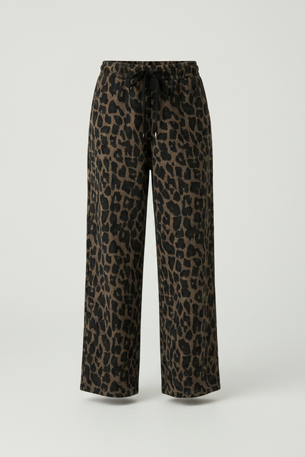 Pantalon Japonais Léopard Ample Marron Fille - Molleton - vue 3