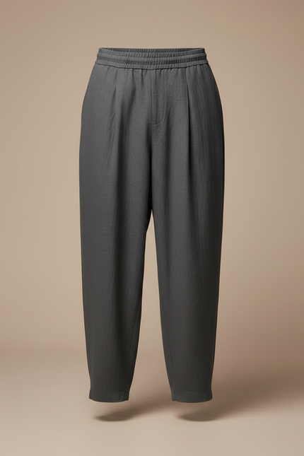 Pantalon Japonais Large Gris Fluide Décontracté Homme - Lin - vue 3