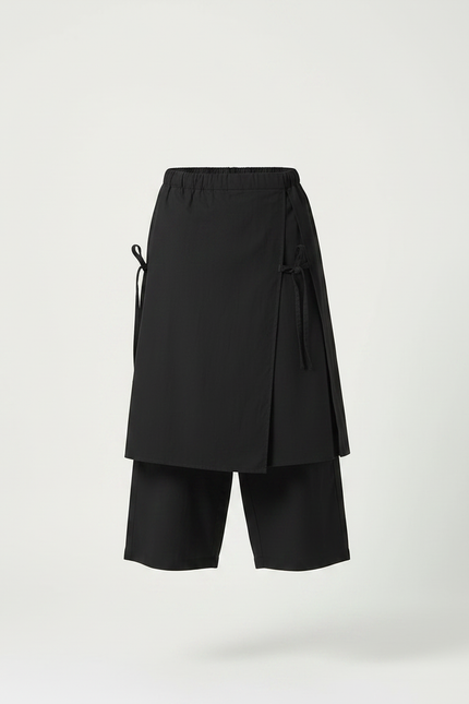 Pantalon Japonais Noir Superposé Ample Asymétrique Moderne - Gabardine - vue 3