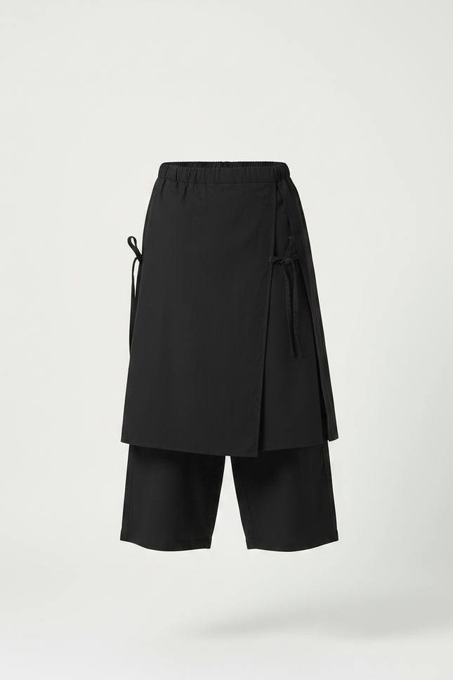 Pantalon Japonais Noir Superposé Ample Asymétrique Moderne - Gabardine - vue 3