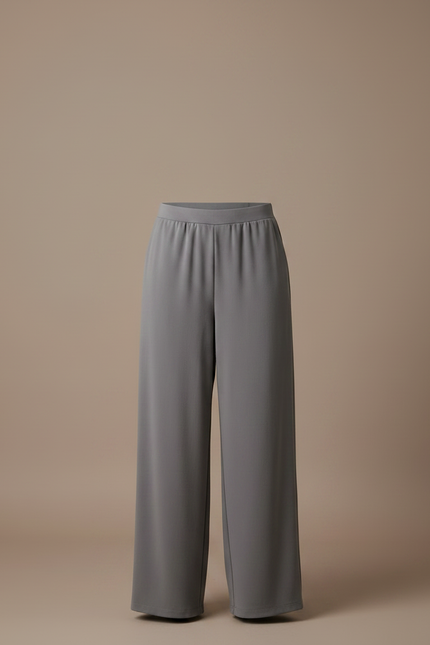 Pantalon Japonais Gris Fluide Ample Décontracté Femme - Polyester - vue 3