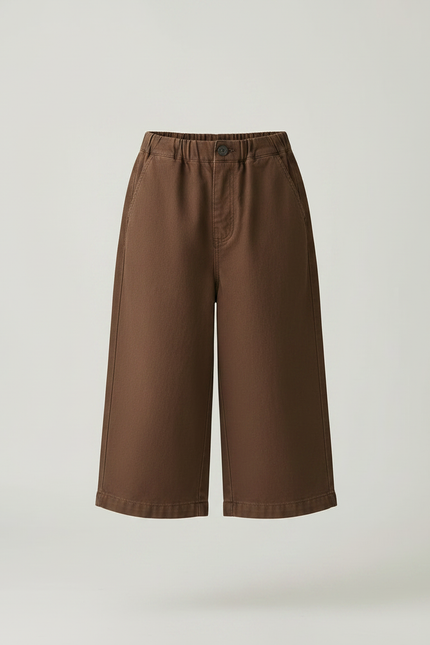 Pantalon Japonais Marron Ample Coton Décontracté Enfant - vue 3
