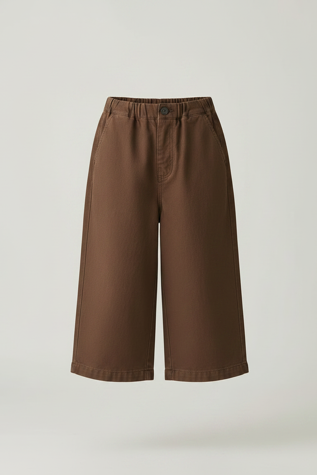 Pantalon Japonais Marron Ample Coton Décontracté Enfant - vue 3