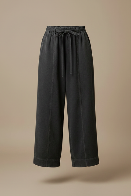 Pantalon Japonais Large Côtelé Gris Ample Décontracté - Cordé - vue 3