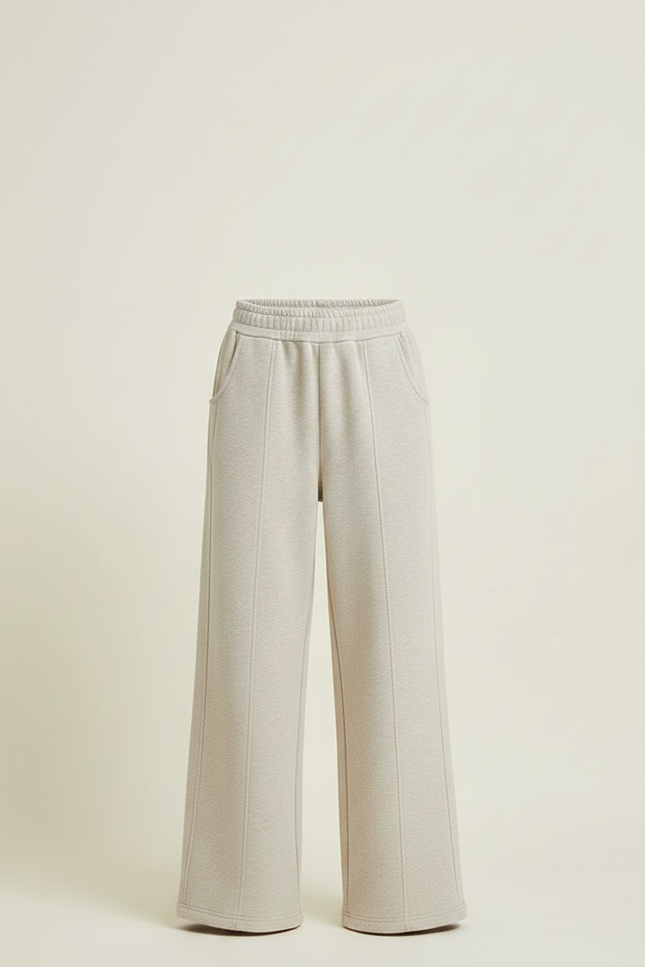Pantalon Japonais Beige Ample Molleton Chaud Confortable - vue 3