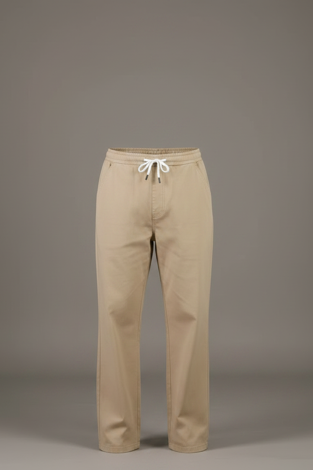 Pantalon Japonais Beige Ample Cordon Décontracté Homme - Toile - vue 3