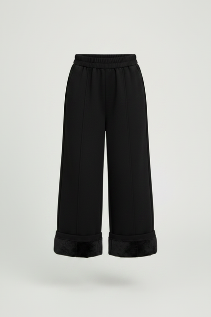 Pantalon Japonais Noir Large Doublé Polaire Enfant - Molleton - vue 3