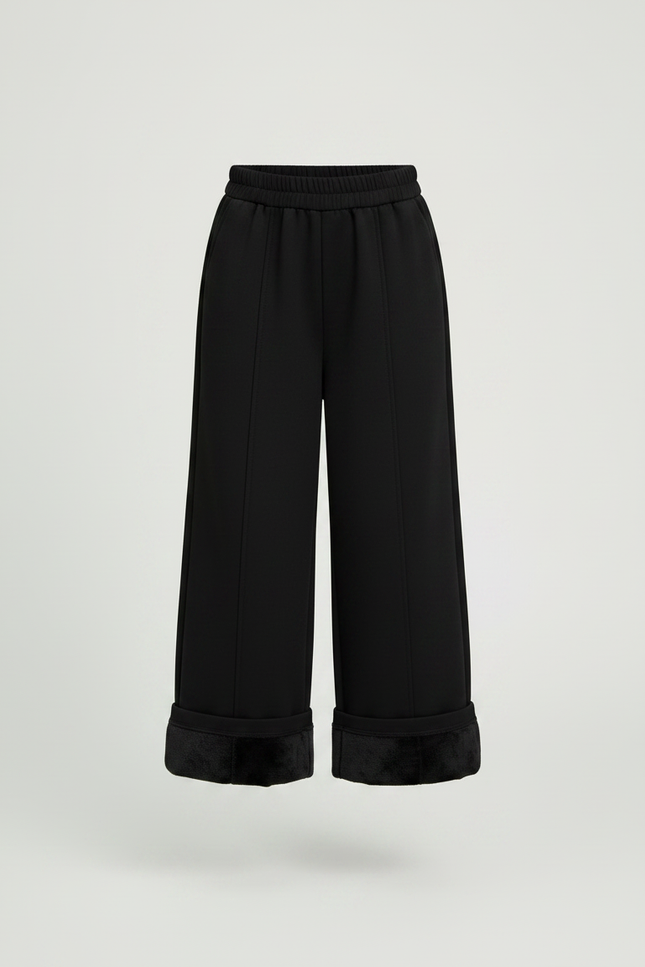 Pantalon Japonais Noir Large Doublé Polaire Enfant - Molleton - vue 3