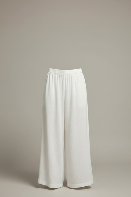 Pantalon Japonais Blanc Fluide Ample Coton Décontracté - vue 3