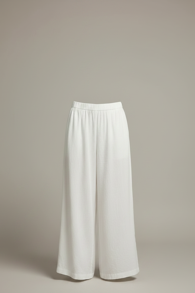 Pantalon Japonais Blanc Fluide Ample Coton Décontracté - vue 3