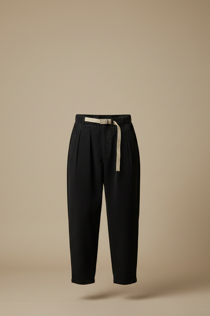 Pantalon Japonais Noir Plissé Ample Décontracté Coton - vue 3