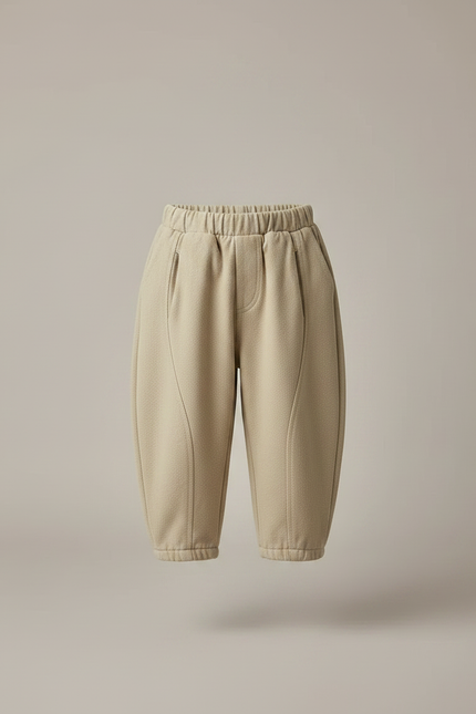 Pantalon Japonais Beige Ample Coton Élastique Enfant - Molleton - vue 3