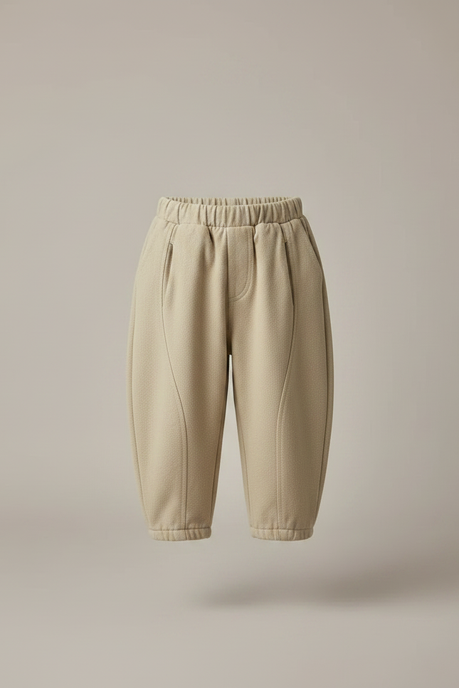 Pantalon Japonais Beige Ample Coton Élastique Enfant - Molleton - vue 3