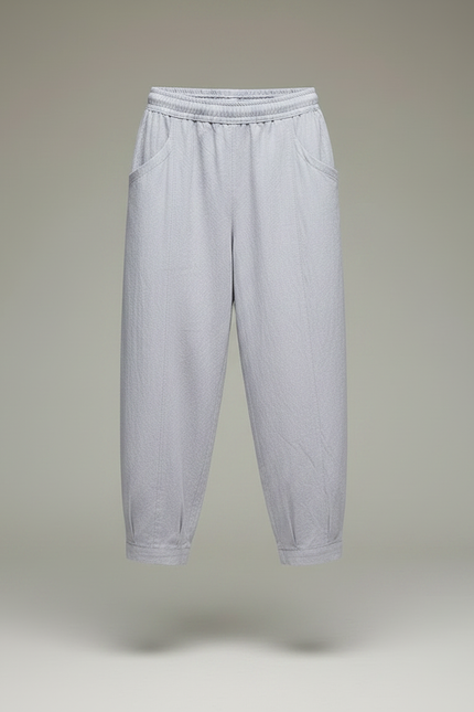Pantalon Japonais Harem Coton Lin Ample Gris Décontracté - vue 3