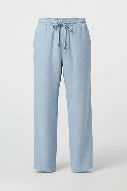 Pantalon Japonais Lin Ample Bleu Ciel Fluide - vue 3