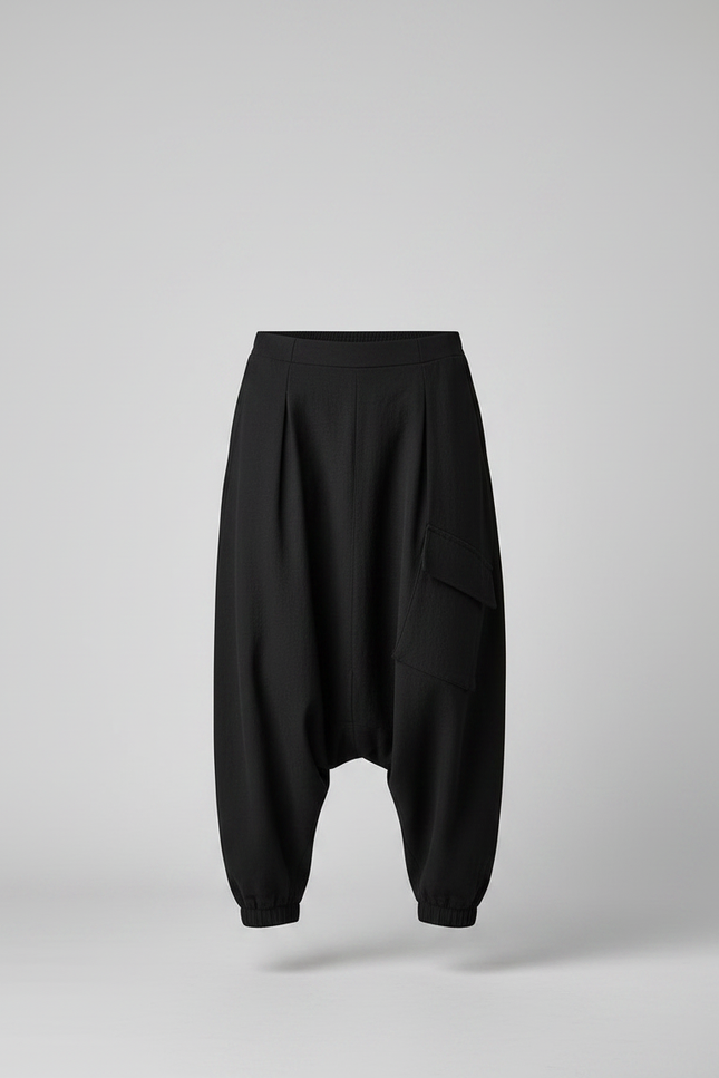 Pantalon Japonais Noir Ample Harem Cargo Homme - Polyester - vue 3