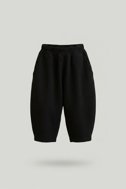 Pantalon Japonais Noir Côtelé Ample Décontracté Enfant - Cordé - vue 3
