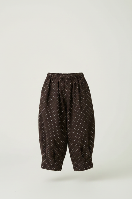 Pantalon Japonais Marron Ample Côtelé Points Fille - Cordé - vue 3