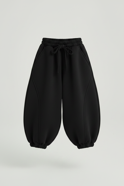 Pantalon Japonais Noir Ample Chaud Hiver Fille - Molleton - vue 3
