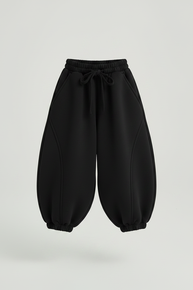 Pantalon Japonais Noir Ample Chaud Hiver Fille - Molleton - vue 3