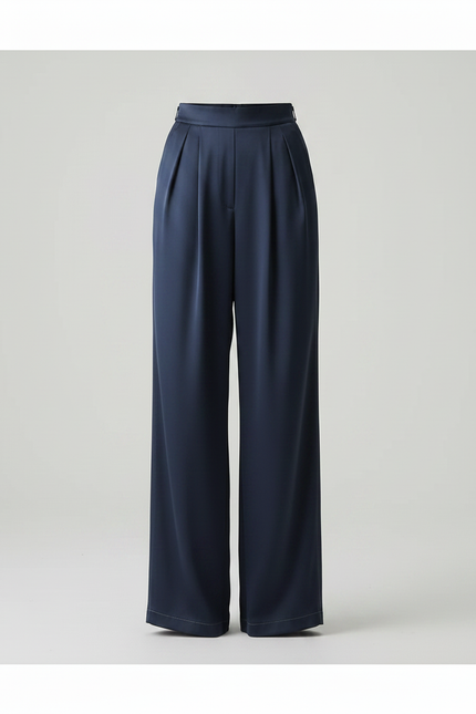 Pantalon Japonais Bleu Marine Fluide Ample Élégant - Satin - vue 3