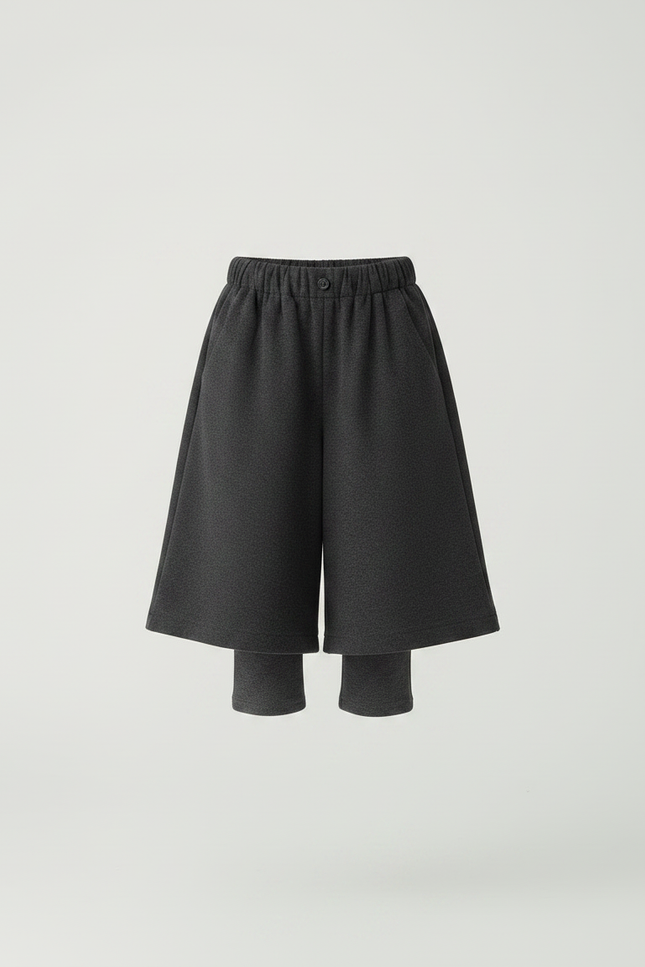 Pantalon Japonais Gris Foncé Ample Molletonné Enfant - vue 3