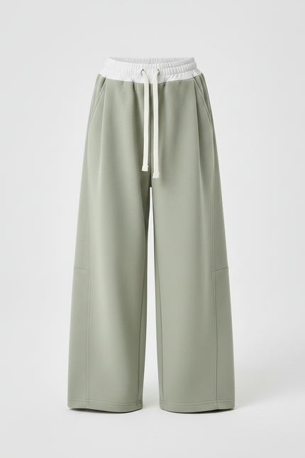 Pantalon Japonais Vert Ample Molleton Décontracté Enfant - vue 3