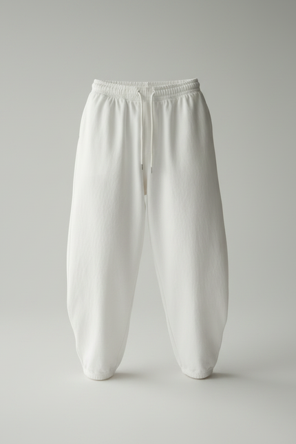 Pantalon Japonais Blanc Ample Cordon Décontracté Homme - Molleton - vue 3