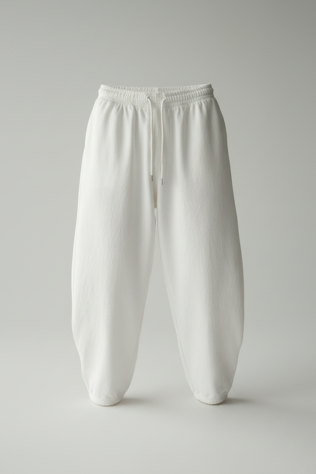 Pantalon Japonais Blanc Ample Cordon Décontracté Homme - Molleton - vue 3
